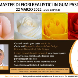 Master fiori realistici in gum paste 22 marzo 2022 in Puglia fipgc