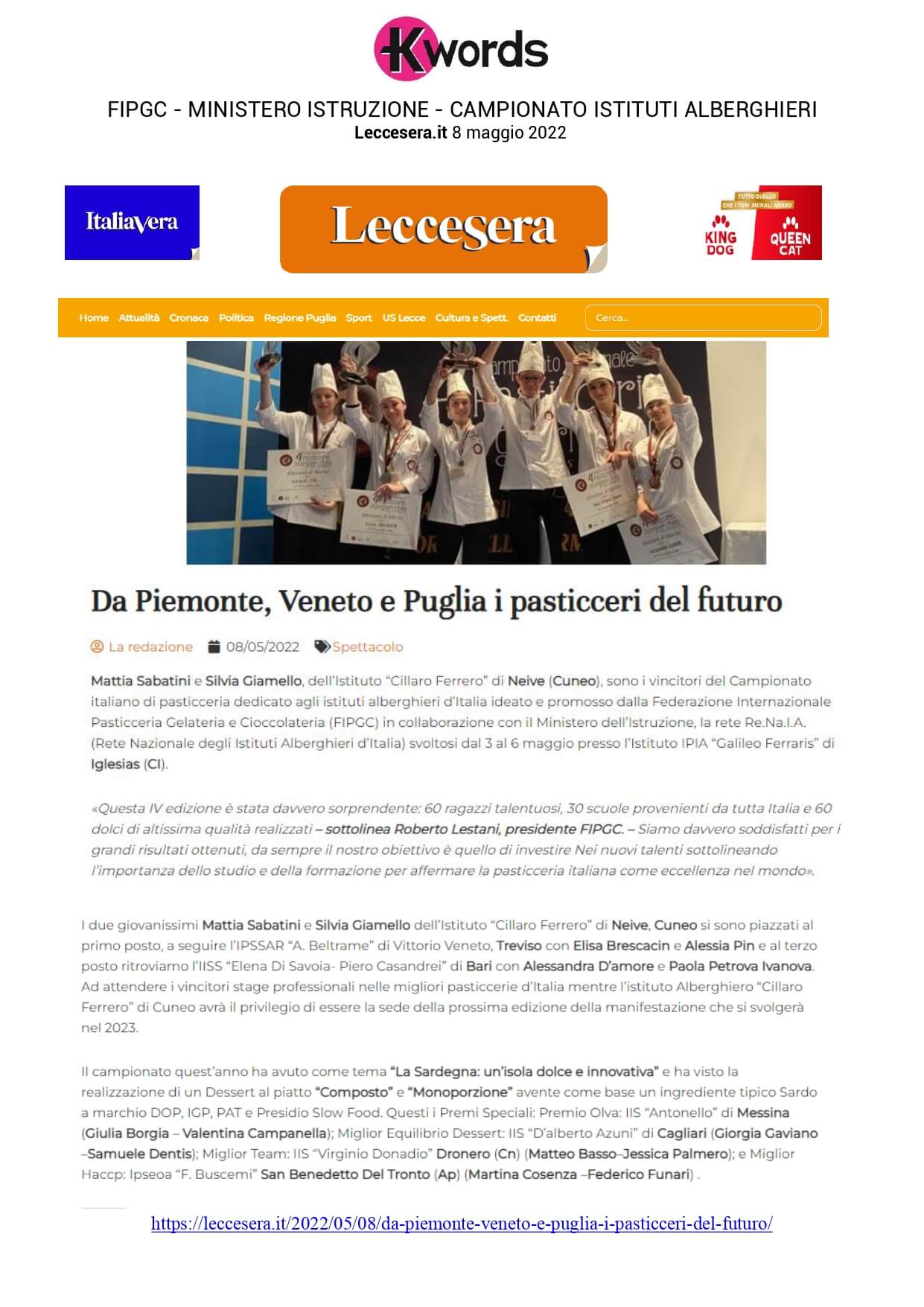 Da Piemonte, Veneto e Puglia i pasticceri del futuro